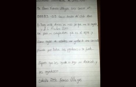 La emotiva carta de un joven hincha de Instituto que se solidarizó con el club