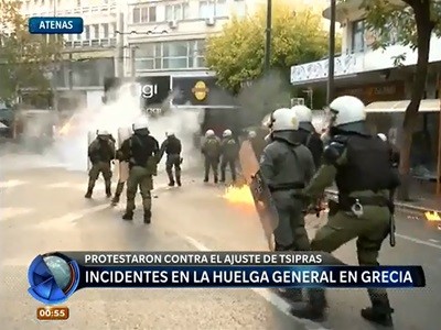 Incidentes en la primera huelga general contra el gobierno griego