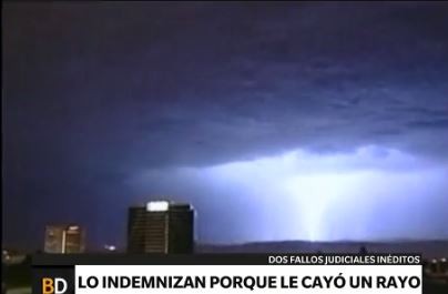 La indemnizan porque le cayó un rayo