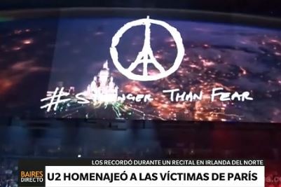 U2 rindió homenaje a víctimas de los atentados en París