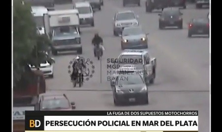 Video: persecución policial a "motochorros" en Mar del Plata
