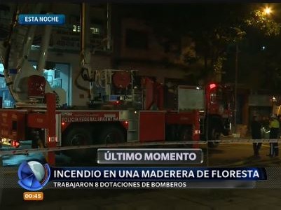 Se incendió una maderera en Floresta