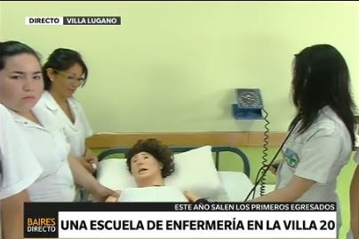 Una escuela de enfermería en la Villa 20 de Lugano
