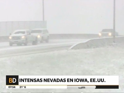 Intensas nevadas en estados del norte de Estados Unidos