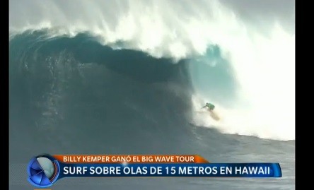 Surf sobre olas de 15 metros