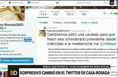 Sorpresivo cambio en la cuenta de Twitter de la Casa Rosada