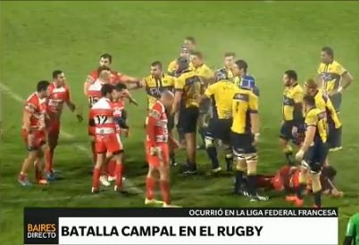 Batalla campal en el rugby francés