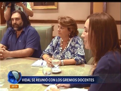 Primera reunión de la gobernadora Vidal con los gremios docentes