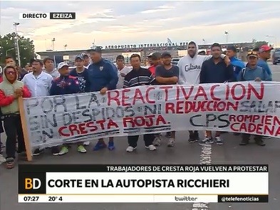 Corte en la autopista Riccheri