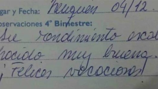 El grosero error de ortografía de una directora en un boletín