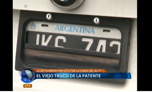 El viejo truco de tapar la patente para evitar las multas
