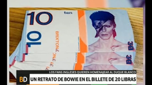 Un retrato de Bowie en el billete de 20 libras