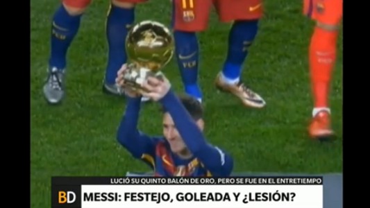 Messi: festejo, goleada y ¿lesión?