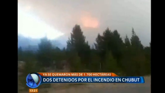 Dos detenidos por el incendio en Chubut