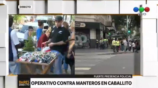 Operativo preventivo contra manteros en Caballito