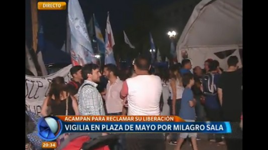 Vigilia en Plaza de Mayo por Milagro Sala