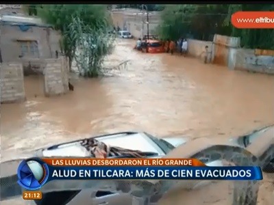 Derrumbes, anegamientos y evacuados en Tilcara