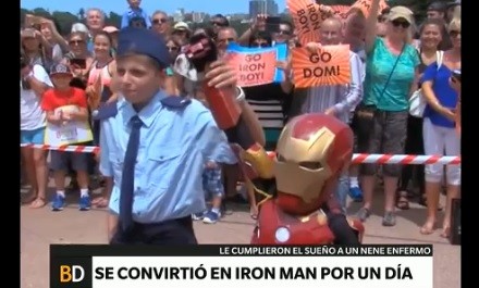 Iron Man por un día: le cumplieron el sueño a un nene enfermo