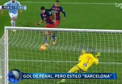 Gol de penal, pero al estilo "Barcelona"