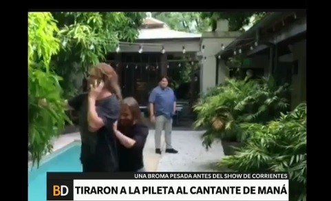 Tiraron a la pileta al cantante de Maná