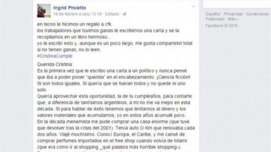 Viral y polémica: la carta de una periodista para Cristina
