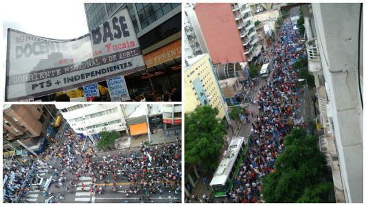Marcha y alto acatamiento al paro docente en Córdoba, esperan propuesta "razonable"