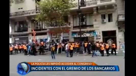 Incidentes con el gremio de los Bancarios