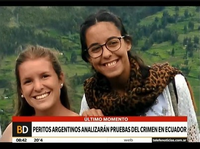 Viajan a Ecuador 4 peritos argentinos para colaborar con la investigación del doble crimen