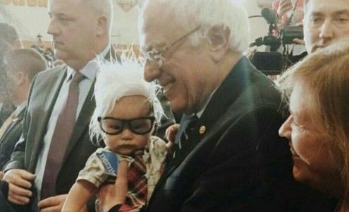 Conmoción en Estados Unidos: Murió "Baby Bernie", el bebé que apoyaba al demócrata Bernie Sanders