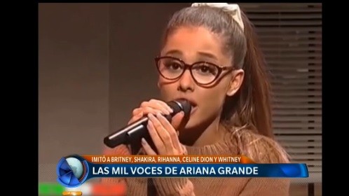 Ariana Grande es tan inmensa que imita a Britney Spears, Shakira y Rihanna a la perfección