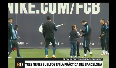 Chicos se colaron en el entrenamiento del Barcelona y cumplieron su sueño