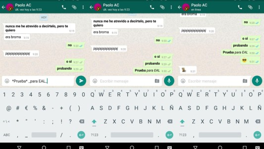 WhatsApp ahora permite utilizar letra negrita e itálica en sus chats