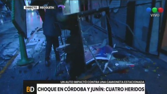 Cuatro heridos por un choque en Recoleta