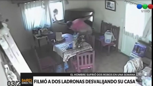 Filmó a dos ladronas que le desvalijaron la casa