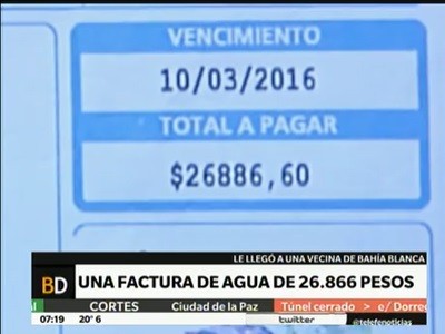 Una factura por más de 26.000 pesos