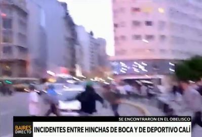Incidentes entre hinchas de Boca y Deportivo Cali