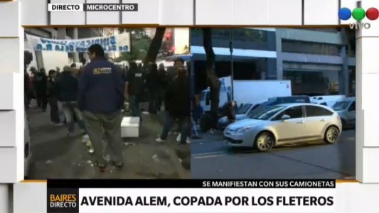 Fleteros acampan frente al Ministerio de Trabajo