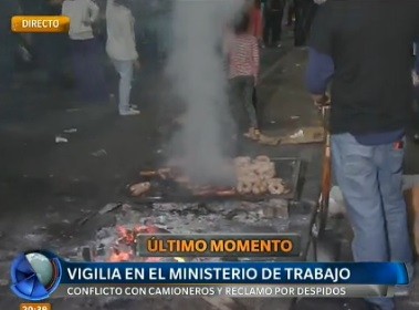 Vigilia en el Ministerio de Trabajo