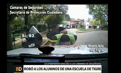 Video: detuvieron a un delincuente que le robó a los alumnos de una escuela en Tigre
