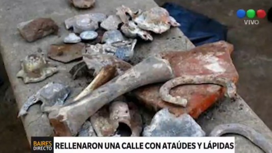 Denuncian que usaron restos de tumbas y huesos humanos para rellenar una calle