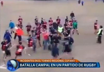 Batalla campal en un partido de rugby