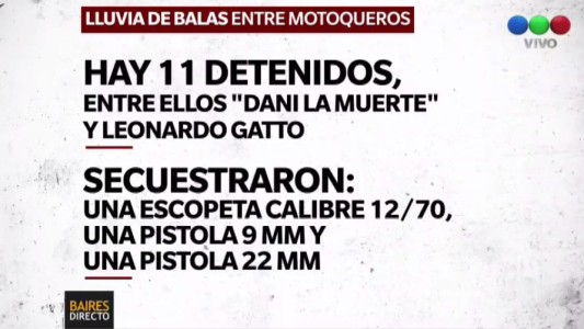 Tiroteo entre motoqueros: 11 detenidos