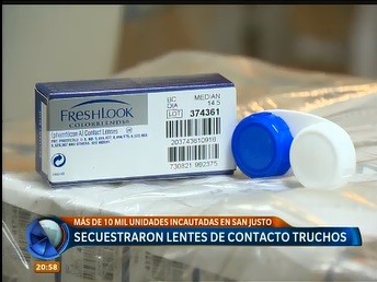 Incautaron más de 10 mil pares de lentes de contacto truchos