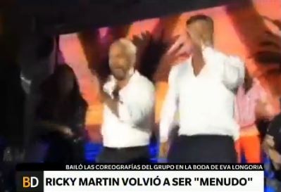 Ricky Martin revivió a Menudo en la boda de Eva Longoria