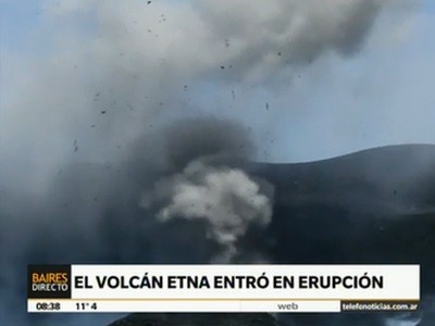 Entró en erupción el volcán Etna en Sicilia