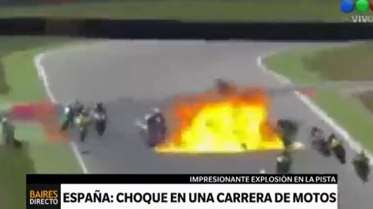 Impresionante choque en el Moto2 European Championship de España