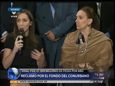 Reclamo de María Eugenia Vidal por el fondo del conurbano