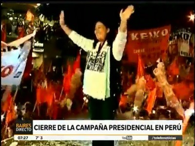 Cierre de campañas presidenciales en Perú