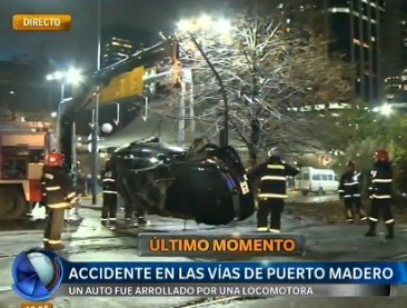 Accidente en las vías de Puerto Madero