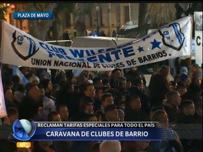 Protesta de los clubes de barrio contra los aumentos de tarifas